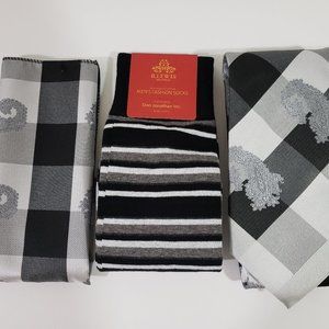 Necktie Hanky Socks Box Set by R Lewis RG002 Black